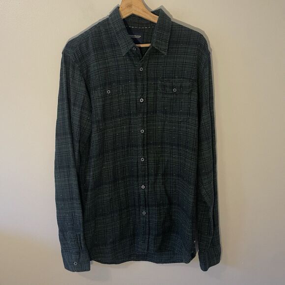 Scotch And Soda Men’s Button Down Textured Plaid - Picture 1 of 5